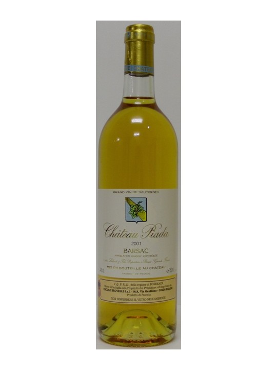 CHATEAU PIADA 2001 SAUTERNES