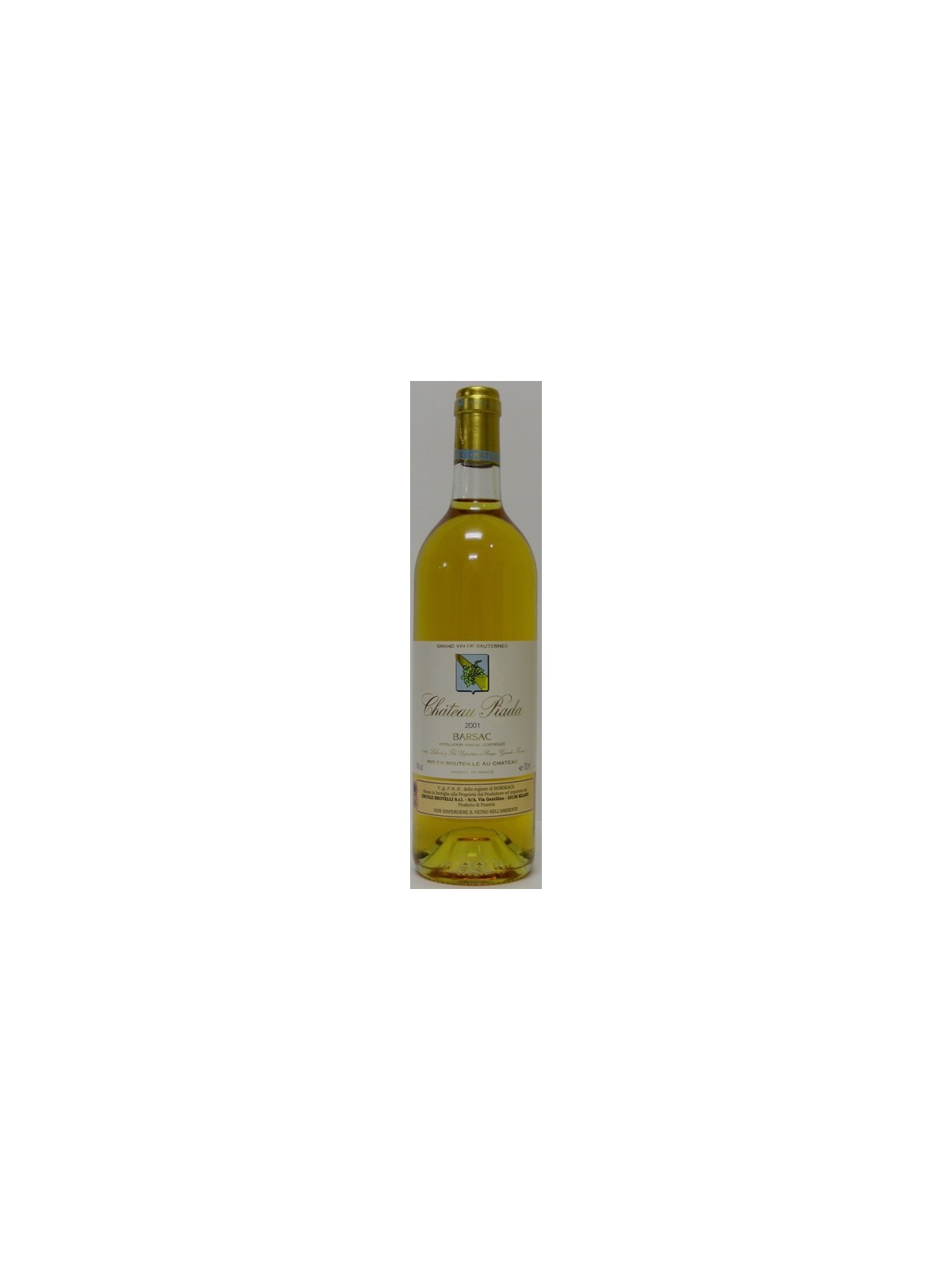 CHATEAU PIADA 2001 SAUTERNES