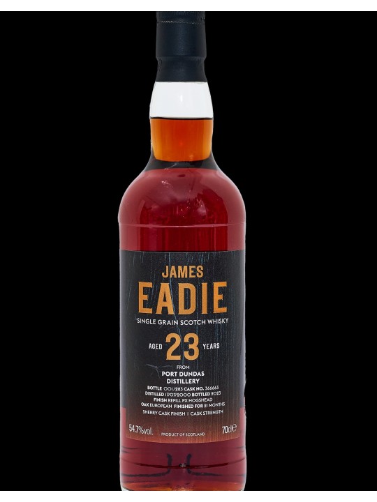 JAMES EADIE SINGLE MALT SCOTCH WHISKY  PORT DUNDAS DISTILLERY 23 Y.O. SHERRY CASK FINISH