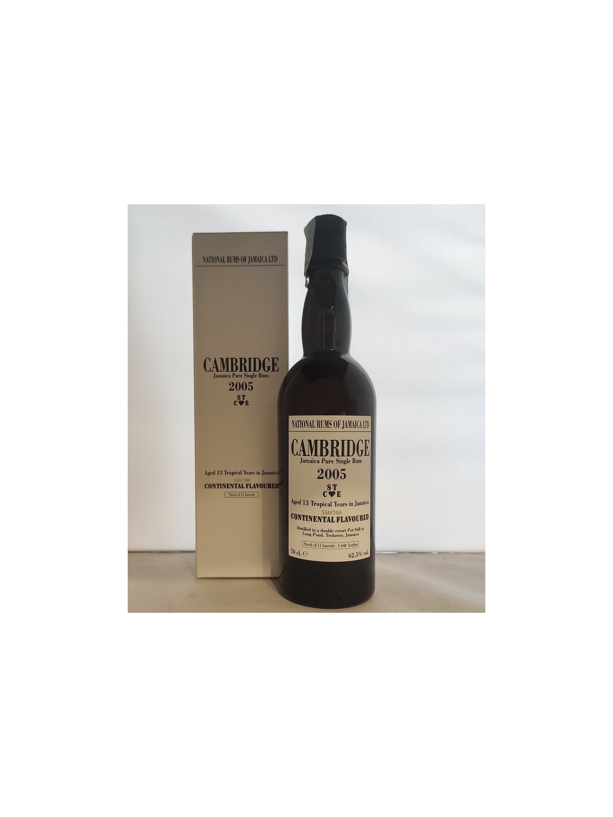 LONG POND CAMBRIDGE JAMAICA PURE SINGLE RUM 2005 13 Y.O. CONTINENTAL FLAVOURED