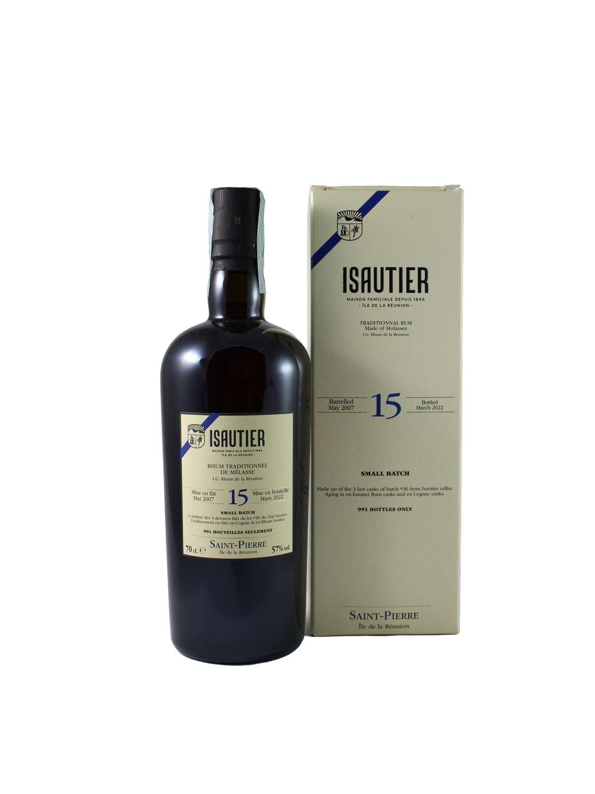 RUM SMALL BATCH MELASSE 2007 ISAUTIER 15 YO