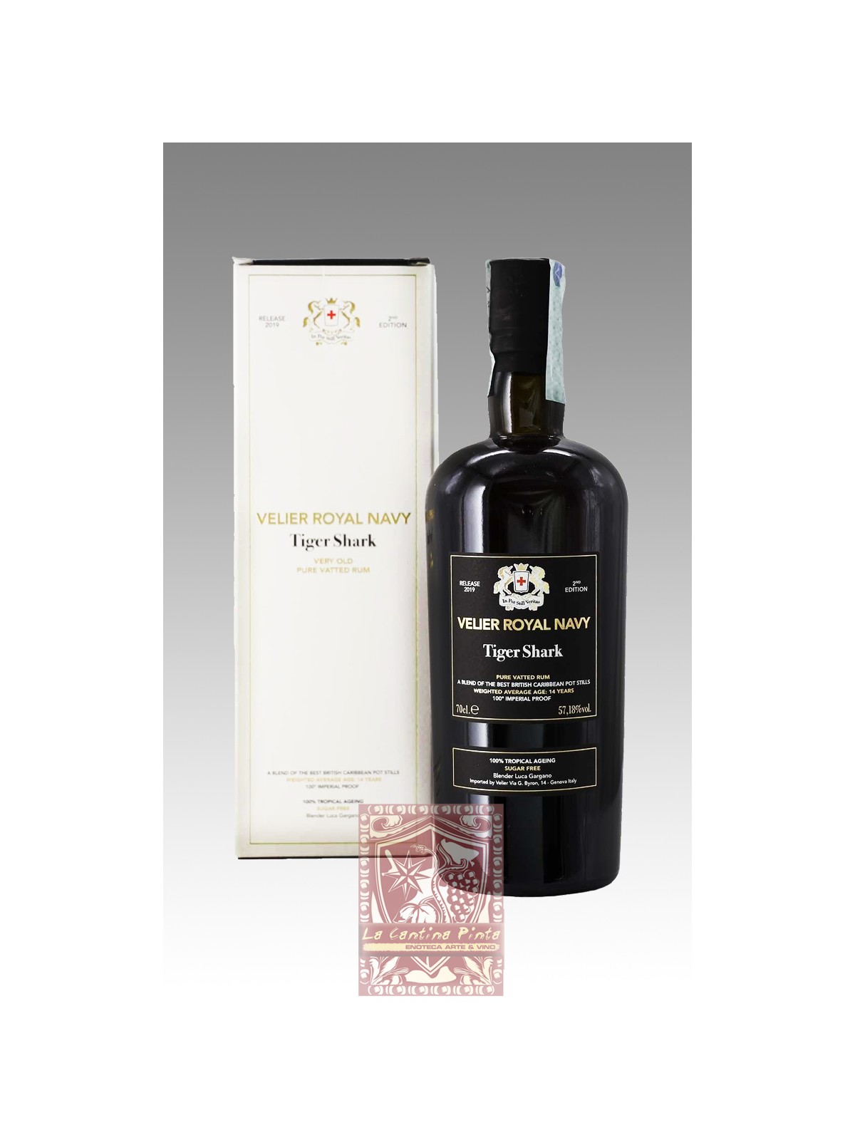 VELIER ROYAL NAVY TIGER SHARK PURE VATTED RUM   2nd EDITION REL. 2019