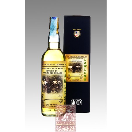 LAWLESS BLENDED MALT SCOTCH WHISKY 2006 DISTILLED IN ISLAY AND THE HIGHLANDS 35TH ANNIVERSARY MOON IMPORT