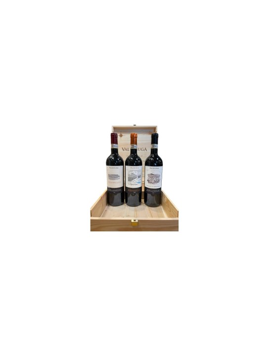 Cassetta Legno 3 BT: Brunello di Montalcino Vigna Spuntali, Vigna del Lago, Poggio al Granchio Val di Suga