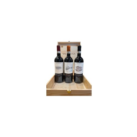 Cassetta Legno 3 BT: Brunello di Montalcino Vigna Spuntali, Vigna del Lago, Poggio al Granchio Val di Suga