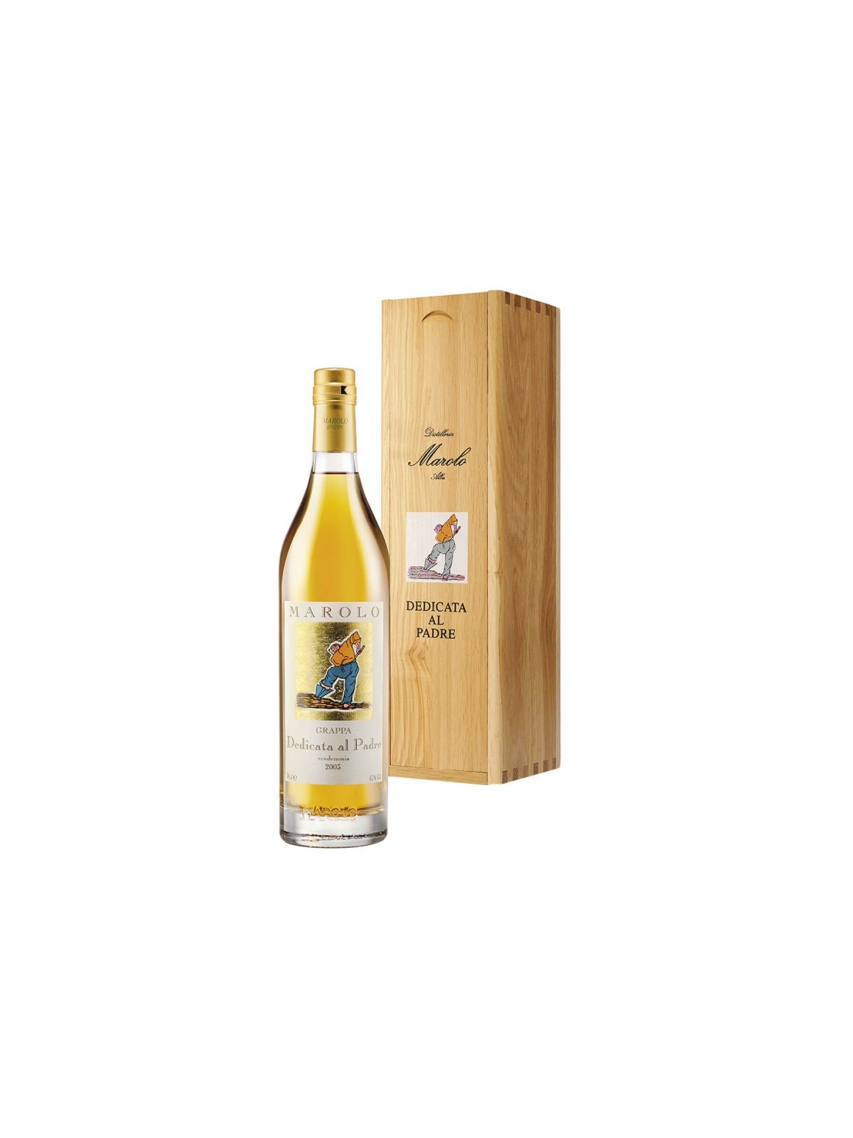 GRAPPA DEDICATA AL PADRE BARRIQUE 2008 45° - MAROLOASTUCCIO DI LEGNO