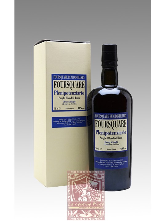 RHUM PLENIPOTENZIARIO 60% SINGLE BLENDED RUM 12 Y.O. - FOURSQUARE DISTILLERY
