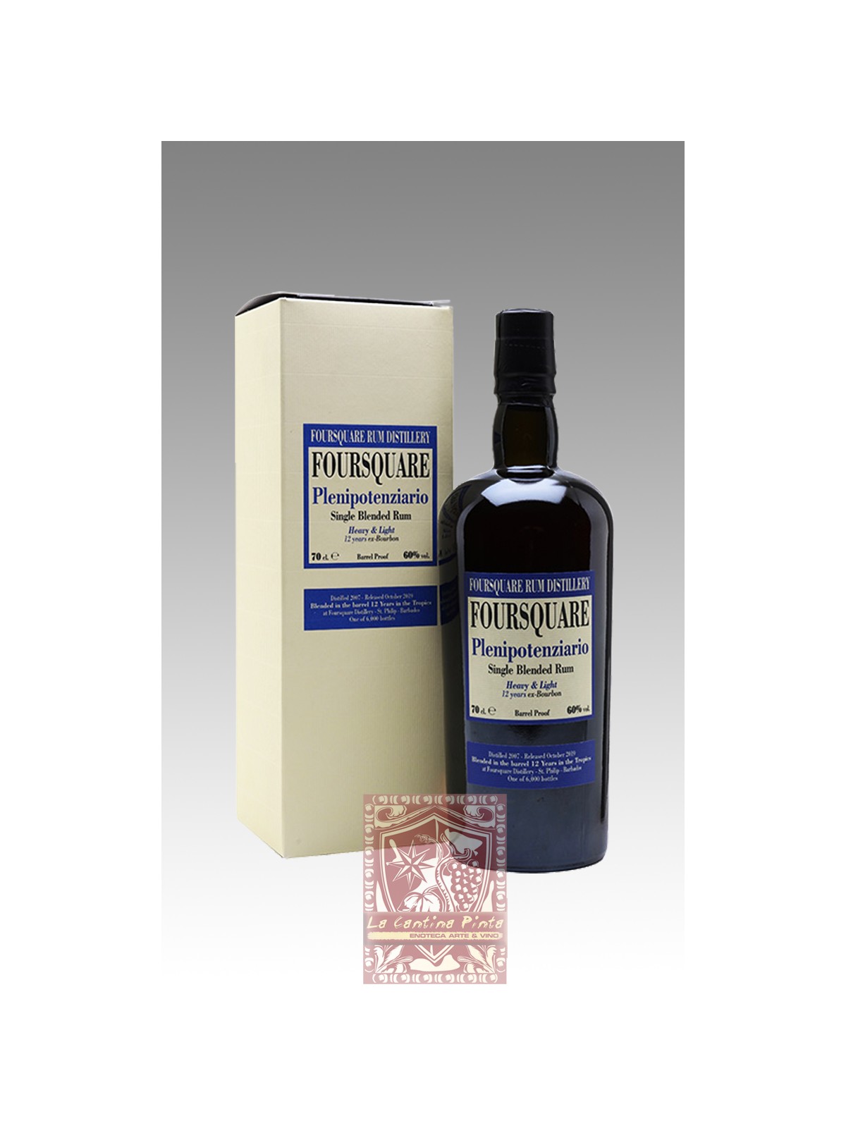 RHUM PLENIPOTENZIARIO 60% SINGLE BLENDED RUM 12 Y.O. - FOURSQUARE DISTILLERY