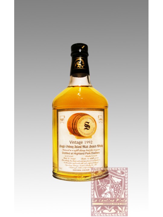 HIGHLAND PARK SINGLE ORKNEY ISLAND MALT SCOTCH WHISKY VINTAGE 1992 11 Y.O. - SIGNATORY