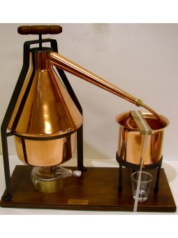 ALAMBICCO TORCIO IN RAME DA LT.3 PER DISTILLAZIONE CON FORNELLO AD ALCOOL