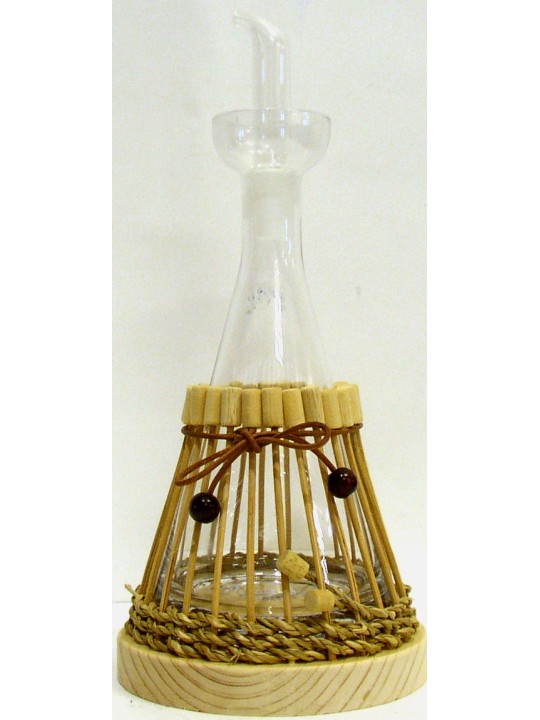 AMPOLLA PER OLIO IMPAGLIATA A MANO DA 0,5 LT.