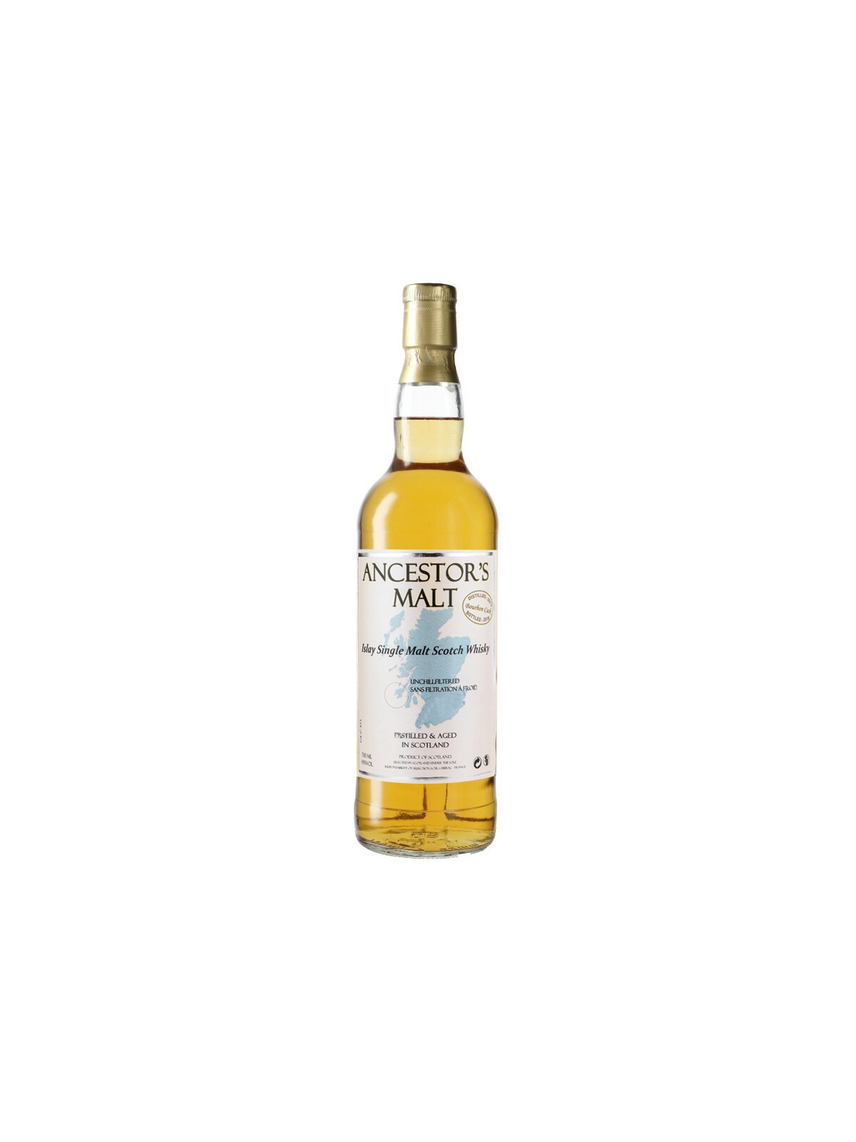 ANCESTOR'S MALT ISLAY SINGLE MALT SCOTCH  WHISKY BOURBON CASK DISTILLED: 2013 BOTTLED: 2018