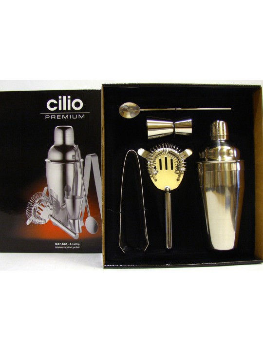 BAR-SET 5 PEZZI IN ACCIAIO INOX PER COCKTAIL - CILIO
