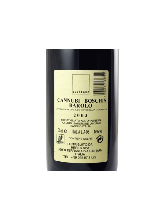 BAROLO CANNUBI BOSCHIS 2003 - LUCIANO SANDRONE