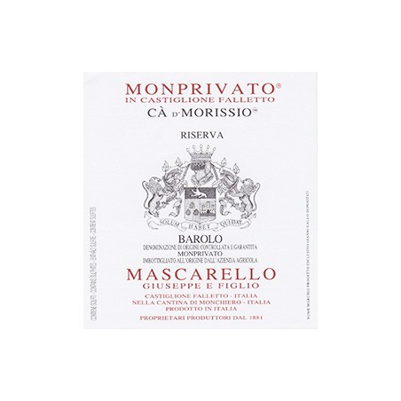 BAROLO MONPRIVATO CA' DI MOSSINO RISERVA 2014  GIUSEPPE MASCARELLO E FIGLIO