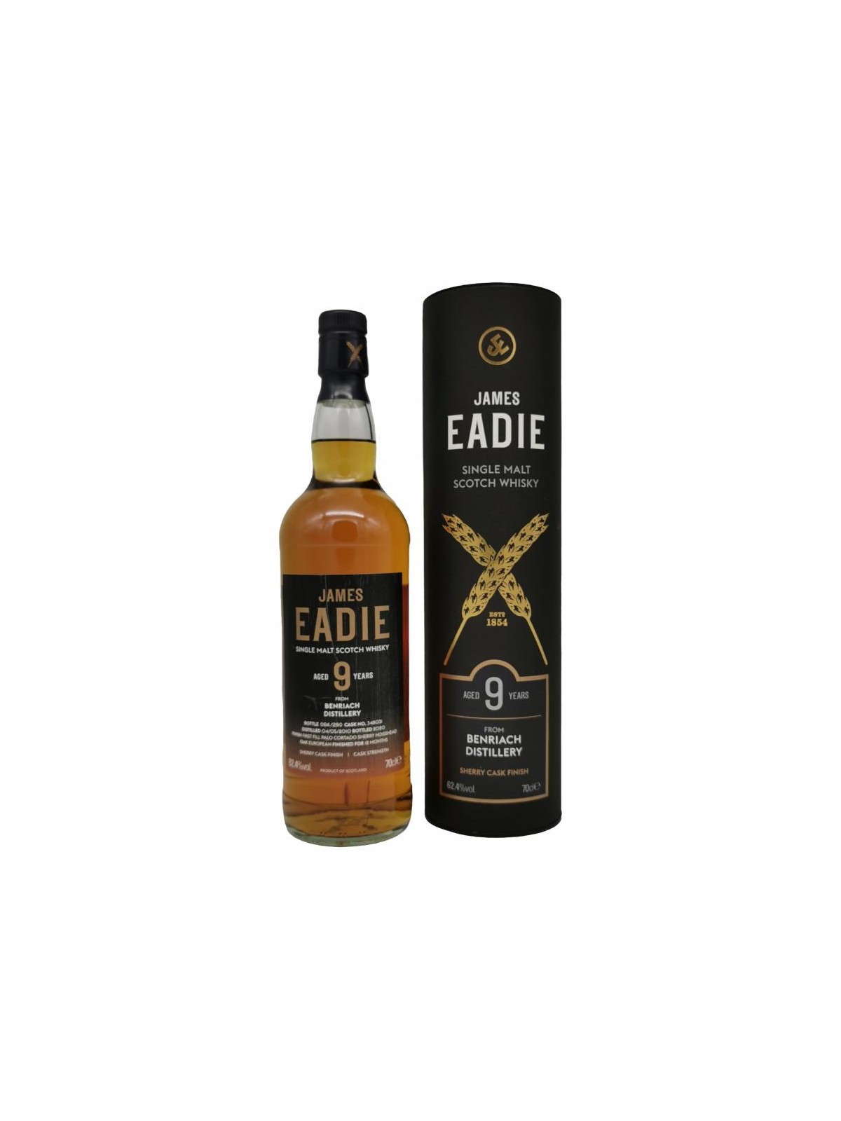 SINGLE MALT SCOTCH WHISKY BENRIACH  9 YO 2010 SHERRY CASK FINISH - JAMES EADIE