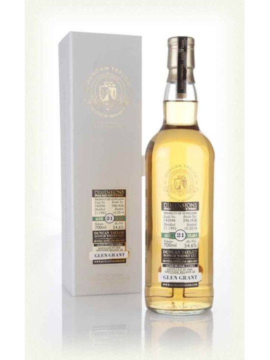 SINLE MALT SCOTCH WHISKY GLEN GRANT 1992 21YO DIMENSIONS - DUNCAN TAYLOR
