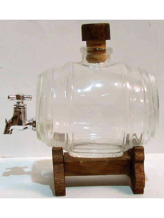 BOTTE IN VETRO CON RUBINETTO  DA 0,5 LITRI PER GRAPPA O VINSANTO