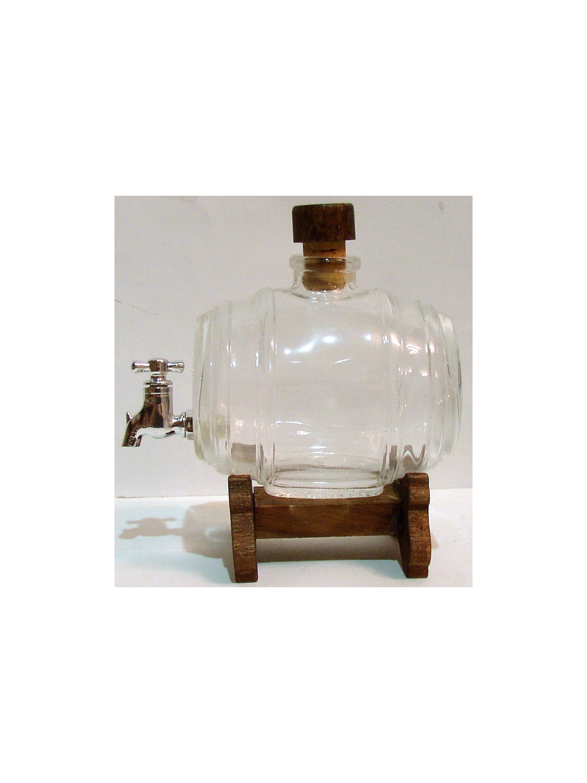 BOTTE IN VETRO CON RUBINETTO  DA 0,5 LITRI PER GRAPPA O VINSANTO