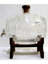 BOTTE IN VETRO CON SUPPORTO E RUBINETTO  DA 1 LITRO PER GRAPPA O VINSANTO