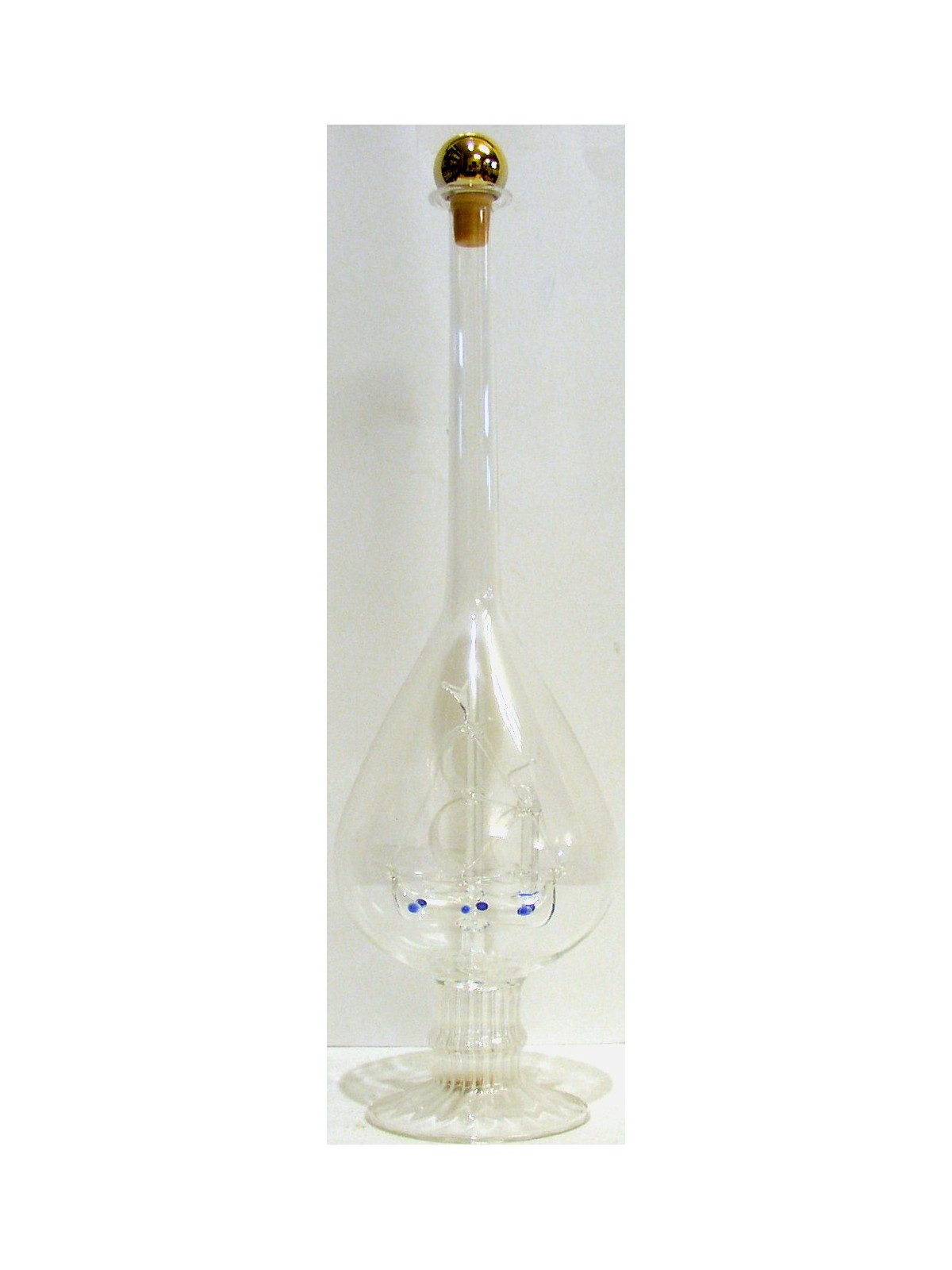 BOTTIGLIA CON VELIERO IN VETRO SOFFIATO PER GRAPPA