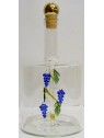 BOTTIGLIA GRANDE IN VETRO SOFFIATO CON UVA PER GRAPPA O LIQUORE