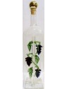 BOTTIGLIA RETTANGOLARE PER GRAPPA IN VETRO CON UVA CLORATA 50 cc