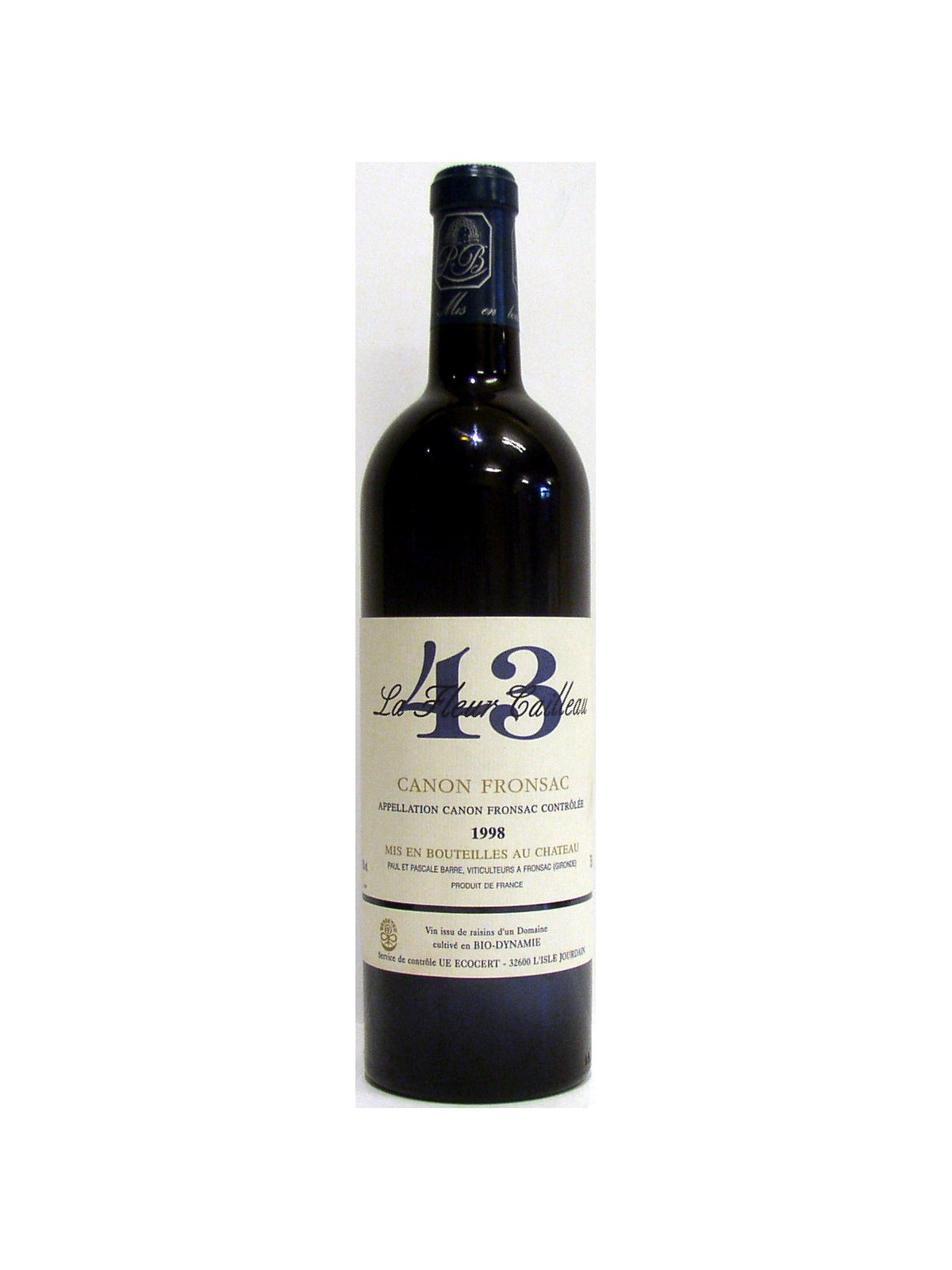 CANON FRONSAC LA FLEUR CAILLEAU 43  1998 - PAUL ET PASCALE BARRE