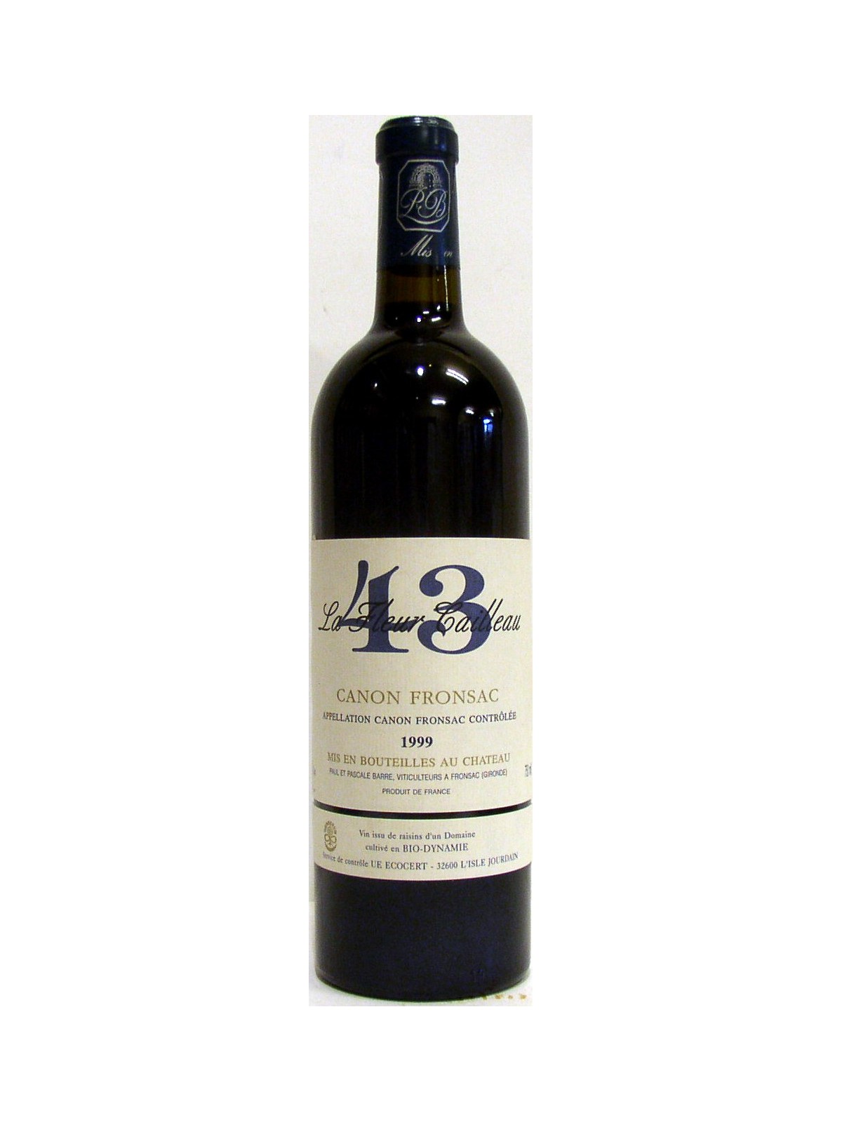 CANON FRONSAC LA FLEUR CAILLEAU 43  1999 - PAUL ET PASCALE BARRE