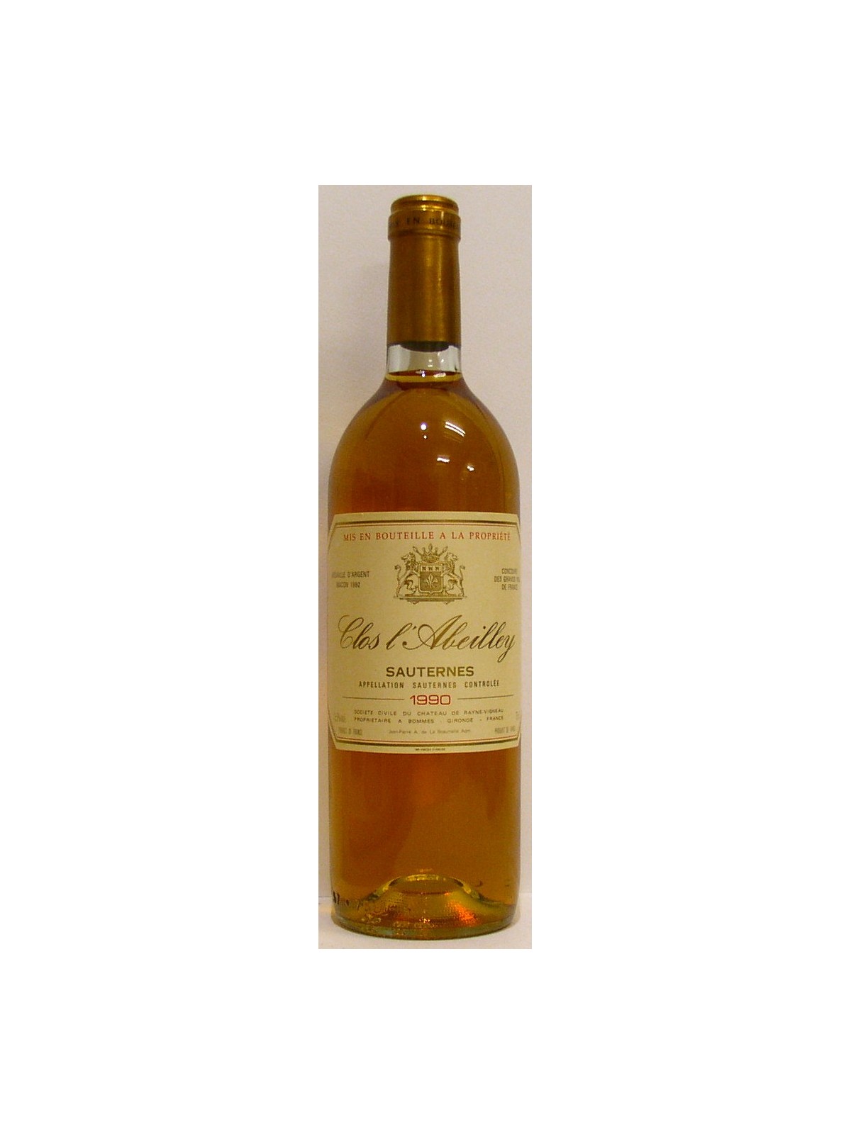CLOS L'ABEILLEY SAUTERNES 1990
