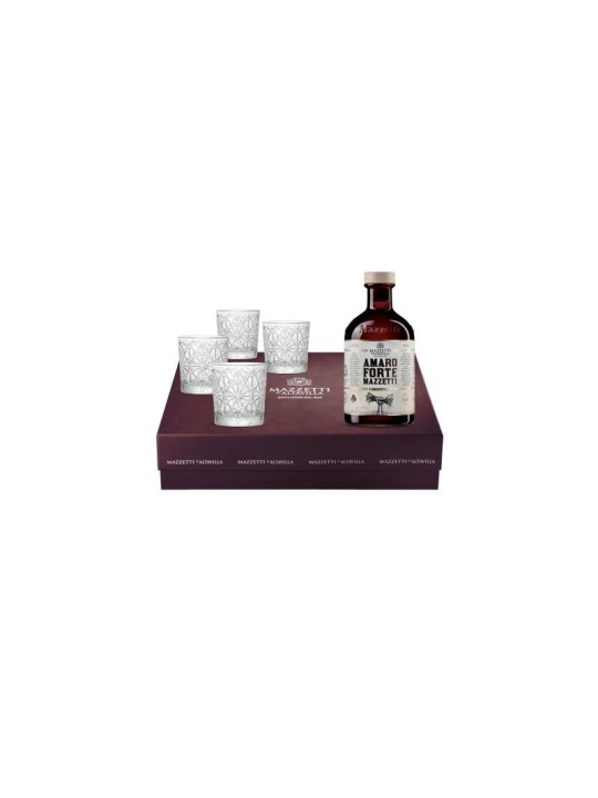 CONFEZIONE AMARO FORTE E 4 COCKTAIL TUMBLER - MAZZETTI D'ALTAVILLA