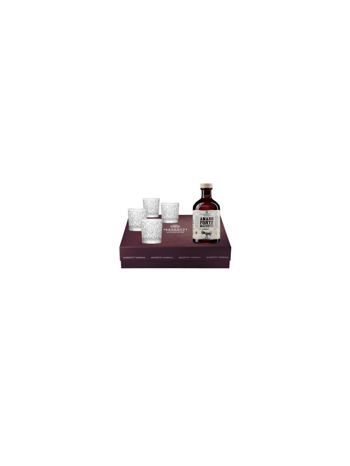 CONFEZIONE AMARO FORTE E 4 COCKTAIL TUMBLER - MAZZETTI D'ALTAVILLA