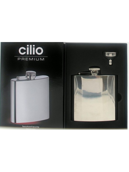 FIASCHETTA CON IMBUTO IN ACCIAIO INOX DA VIAGGIO,  ML 175 -  CILIO PREMIM