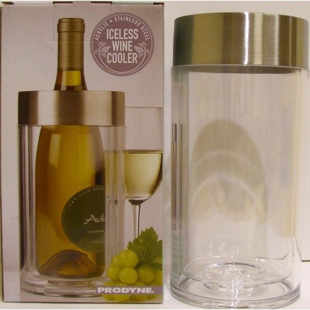 GLACETTE RAFFREDDAVINO IN ACRILICO E ACCIAIO INOX - ICELESS WINE COOLER  PRODYNE