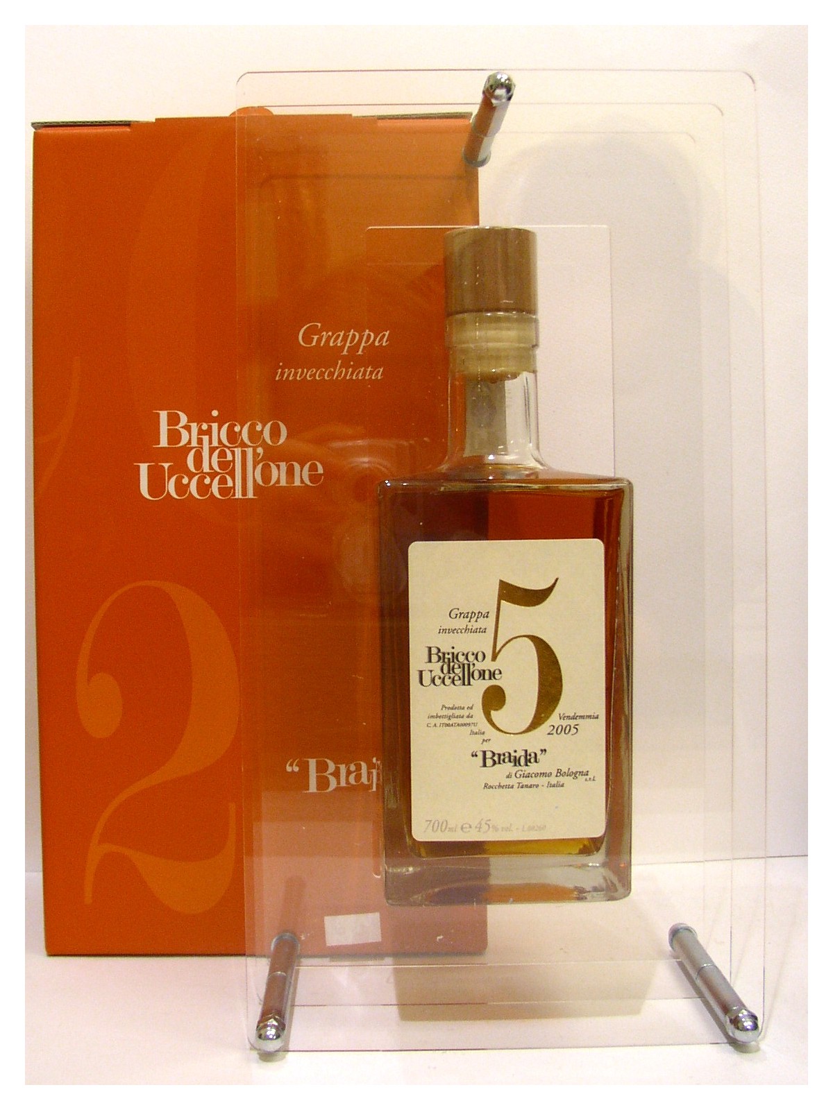 GRAPPA DI BRICCO DELL'UCCELLONE 2015 IN PLEXIGLASS  - BRAIDA