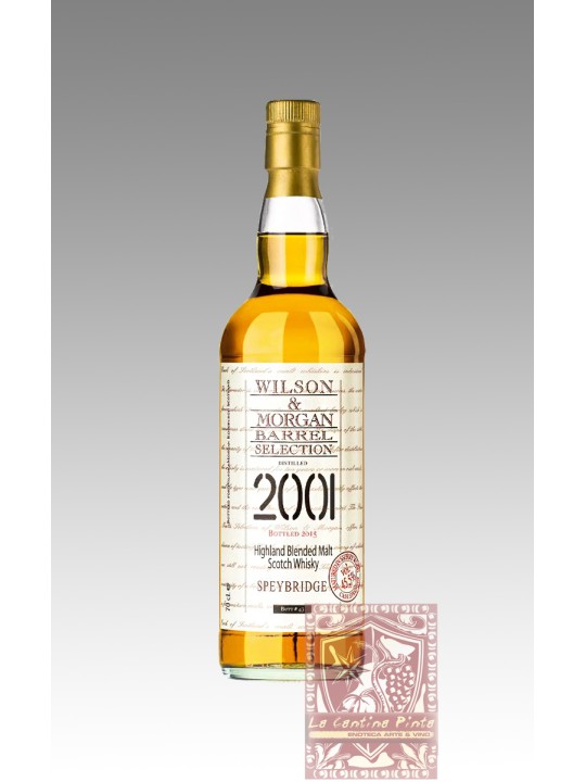 HIGHLAND BLENDED MALT SCOTCH WHISKY  BARREL SELECTION WILSON & MORGAN SPEYBRIDGE 2001 CASK STRENGTH SHERRY WOOD