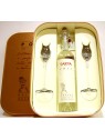 KIT COFANETTO IN RAME  N1 BOTTIGLIA DI GRAPPA SARPA DI POLI E N.2 BICCHIERI