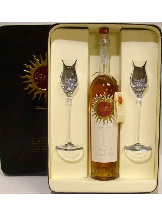 KIT GRAPPA DI LUCE INVECCHIATA + 2  BICCHIERI