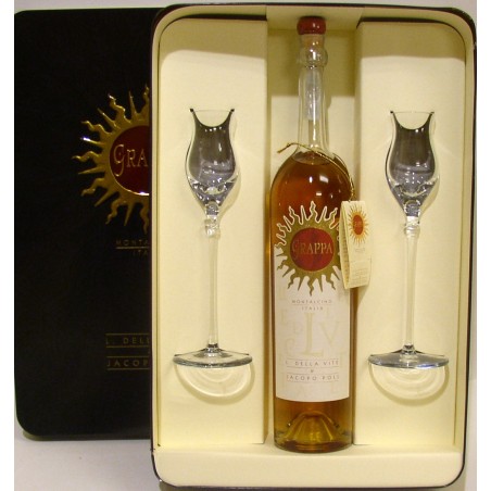 KIT GRAPPA DI LUCE INVECCHIATA + 2  BICCHIERI