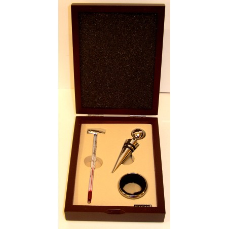 KIT PER SOMMELIER IN CASSA LEGNO 3 OGGETTI