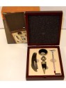 KIT PER SOMMELIER IN CASSA LEGNO 4 OGGETTI