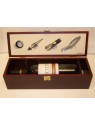 KIT PER SOMMELIER IN CASSA LEGNO 4 OGGETTI E ALLOGGIAMENTO PER UNA BOTTIGLIA