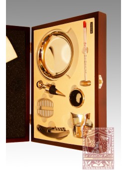 KIT PER SOMMELIER IN CASSA LEGNO 7 OGGETTI