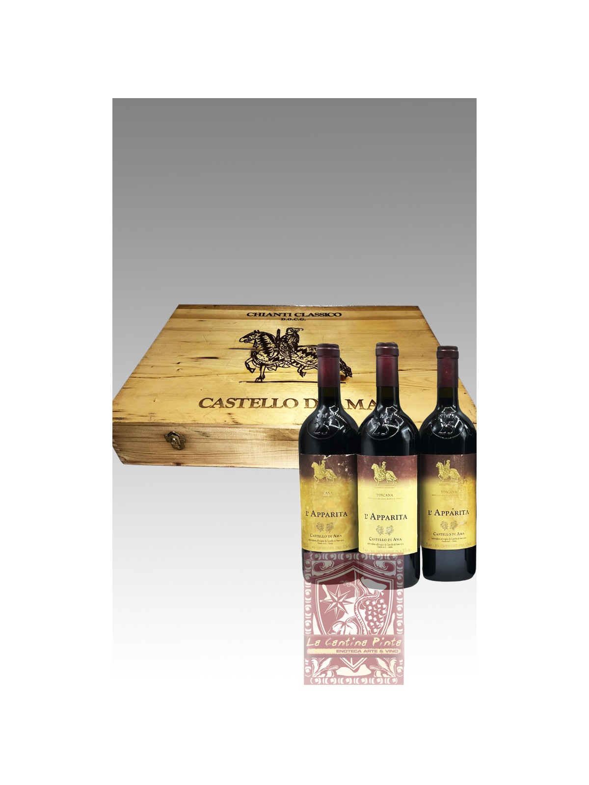 L'APPARITA LIMITED EDITION CASSA DA 6 BOTTIGLIE 2X2007, 2X2008, 2X2009 - CASTELLO DI AMA