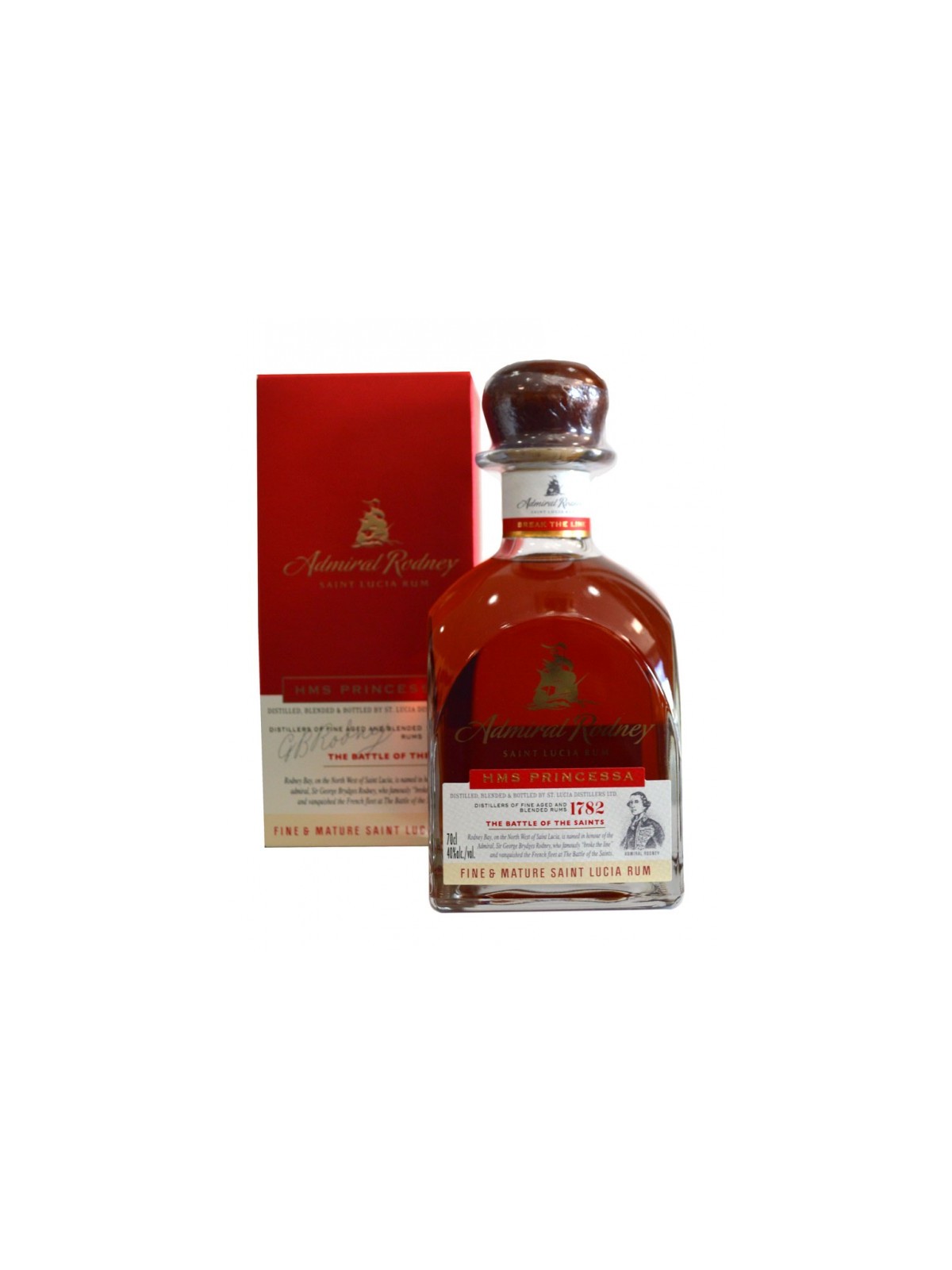 RHUM HMS PRINCESSA ADMIRAL RODNEY, SAINT LUCIA RUM