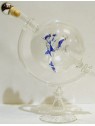 MAPPAMONDO IN VETRO CON DELFINI, BOTTIGLIA  PER GRAPPA