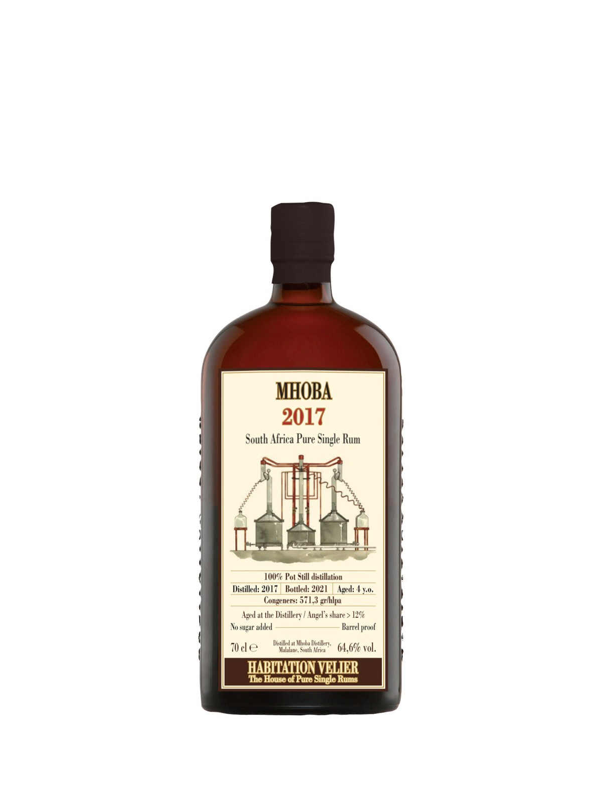 RHUM HABITATION MHOBA 2017SOUTH AFRICA PURE SINGLE RUM100%       POT STILL DISTILLATION   4 YEARS OLD