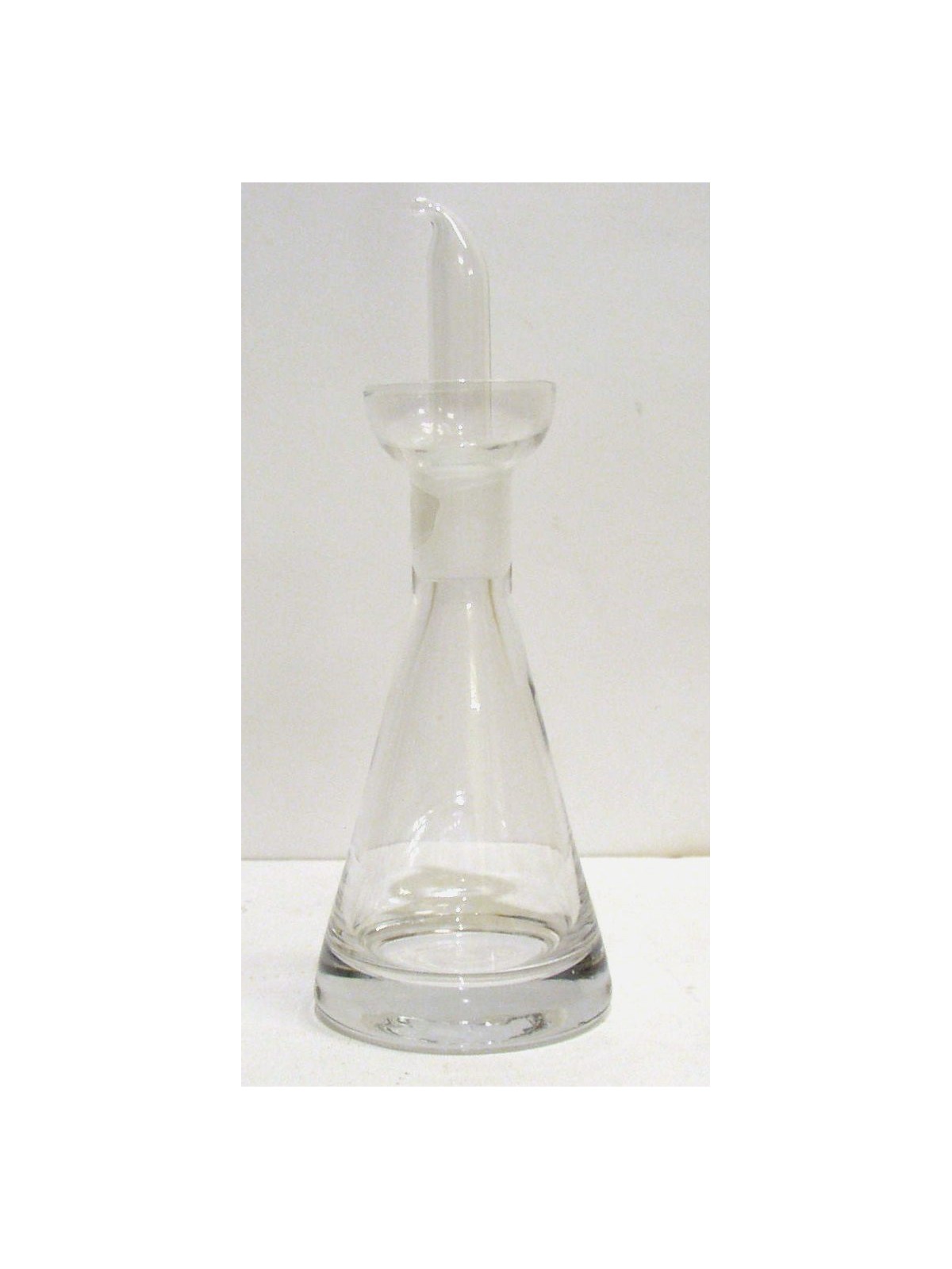OLIERA CONICA SALVAGOCCIA CON BASE PESANTE IN VETRO SOFFIATO 180 ml