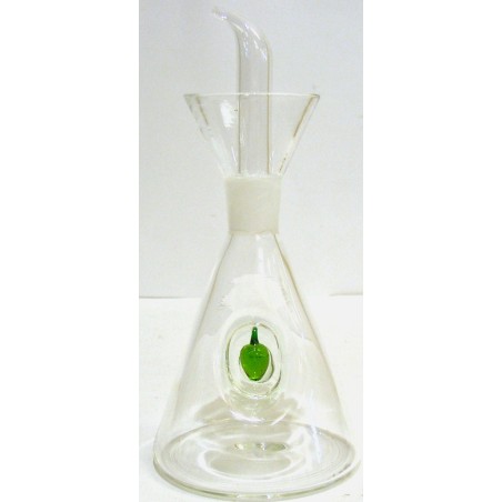 OLIERA CONICA SALVAGOCCIA CON OLIVA IN VETRO SOFFIATO 250 ml