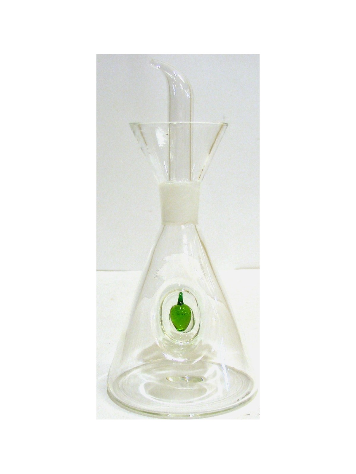 OLIERA CONICA SALVAGOCCIA CON OLIVA IN VETRO SOFFIATO 250 ml